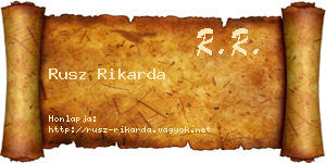 Rusz Rikarda névjegykártya